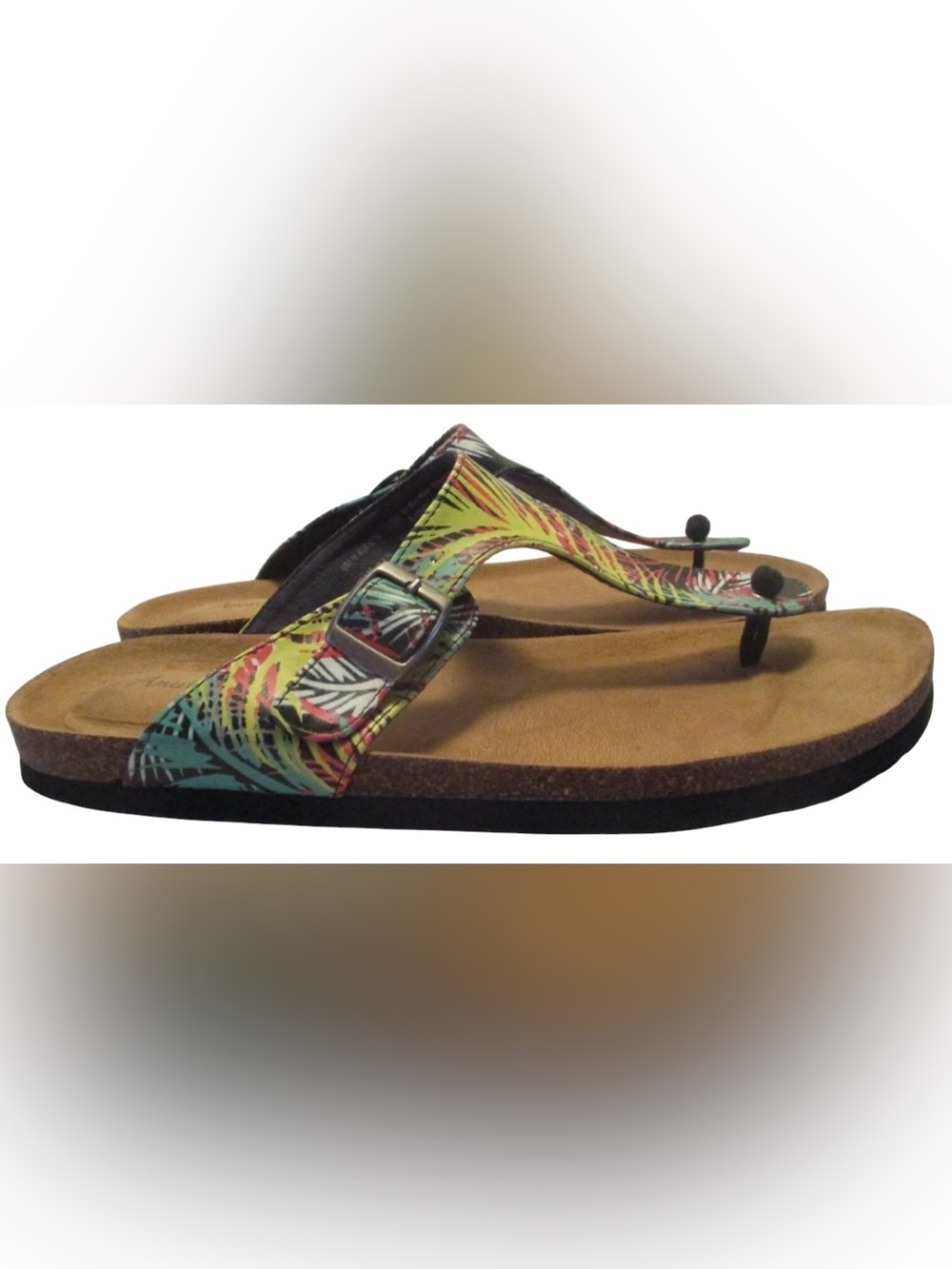 American Eagle Outfitters Multicolor Tropical Print Thong Sandals size 10. - Picture 2 of 4